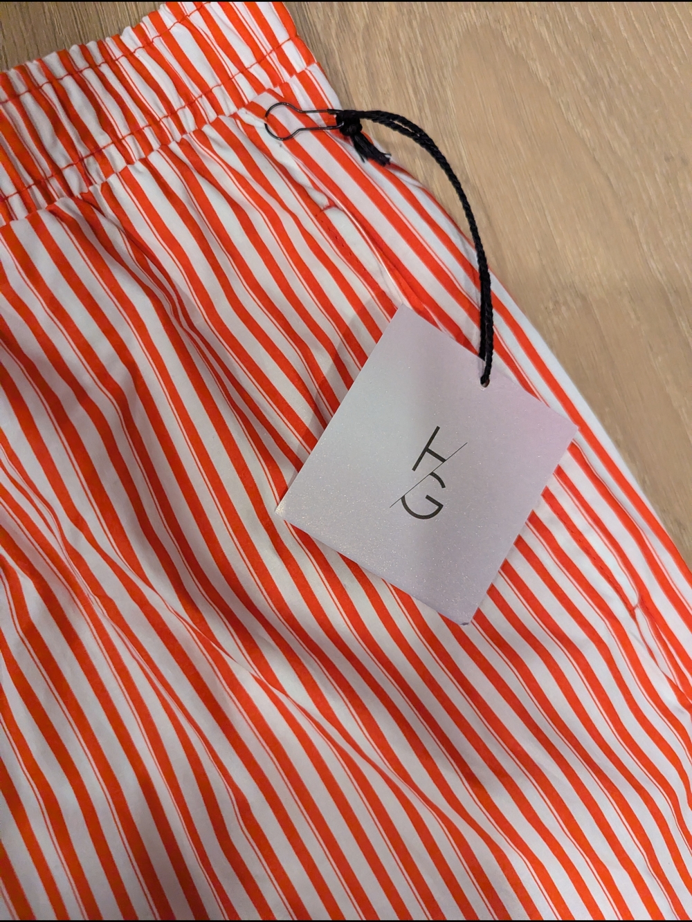 Striped Red and White Cotton Lounge Pants - Picture 5 of 12